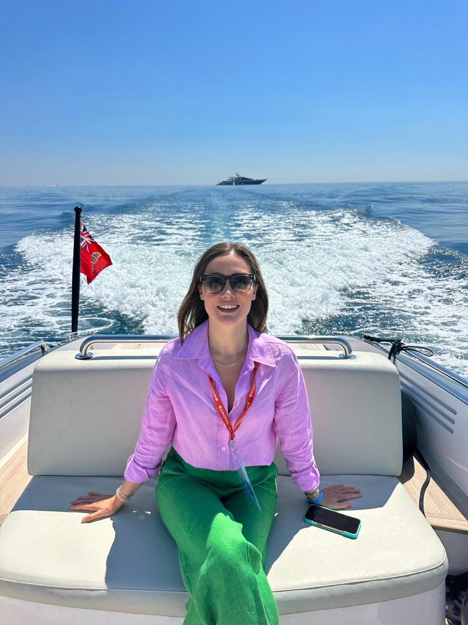 Julia out on the water off Monaco