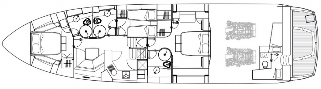 SUNSEEKER PREDATOR 72 lower deck