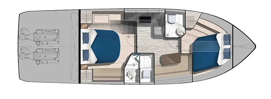 Galeon 425 HTS lower deck