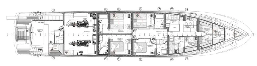 Bering 121 lower deck